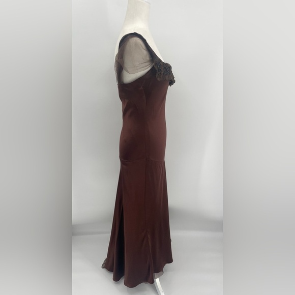 Ralph Lauren Collection Vintage Silk Gown Dress Embroidered Maxi 90s Slip Formal - Picture 10 of 15
